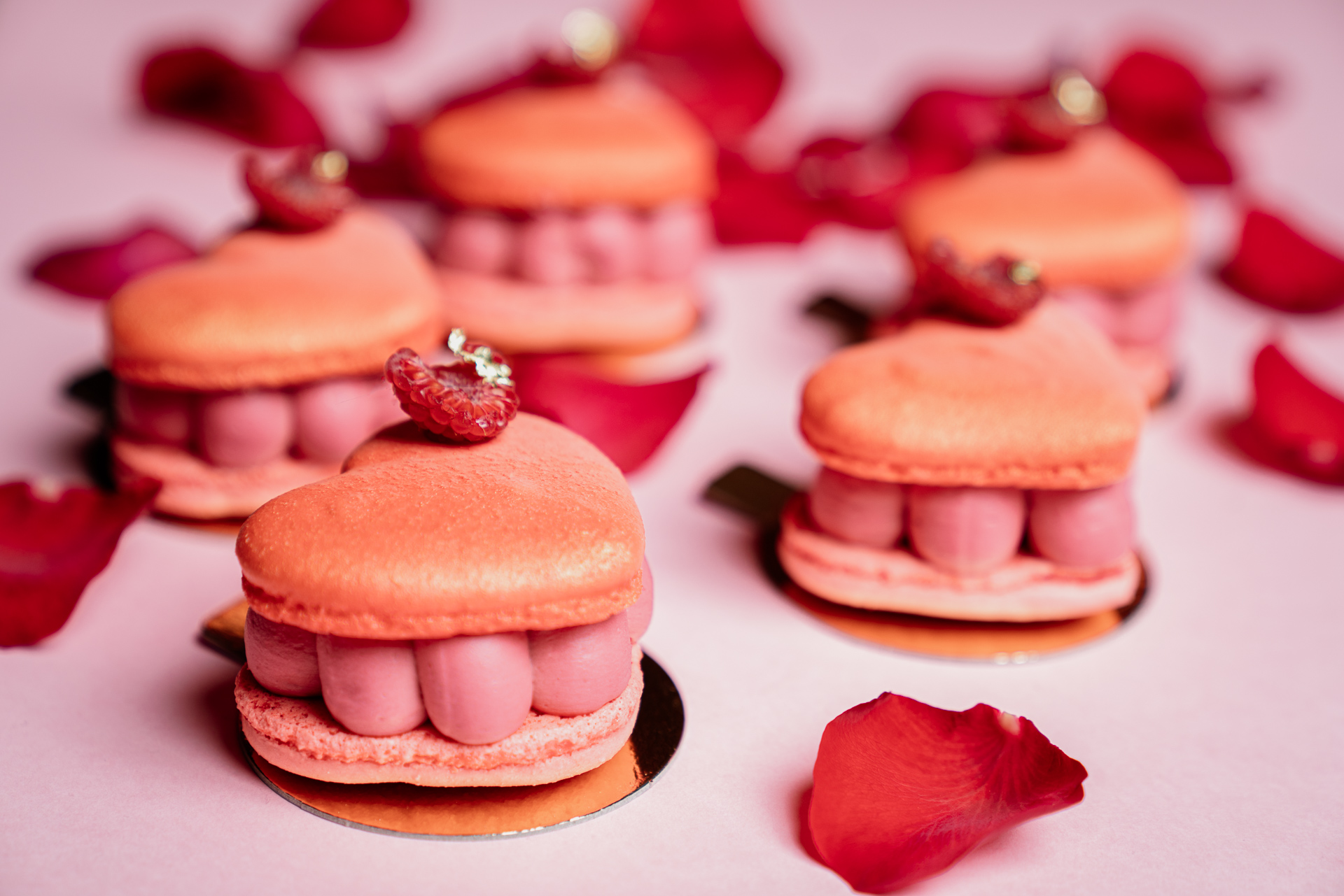 Gerbeaud Café's raspberry macaron dessert tailored to Valentine's Day